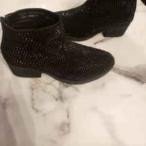 Studded black booties